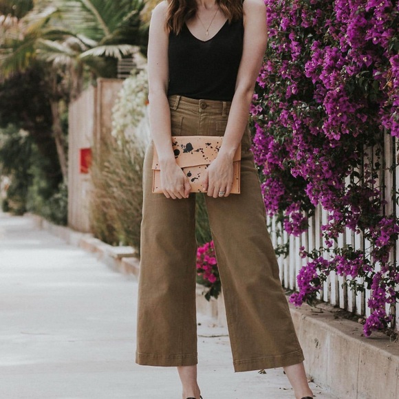 EVERLANE Wide Leg Crop Patch Pocket Pant Size 6 - Picture 7 of 7